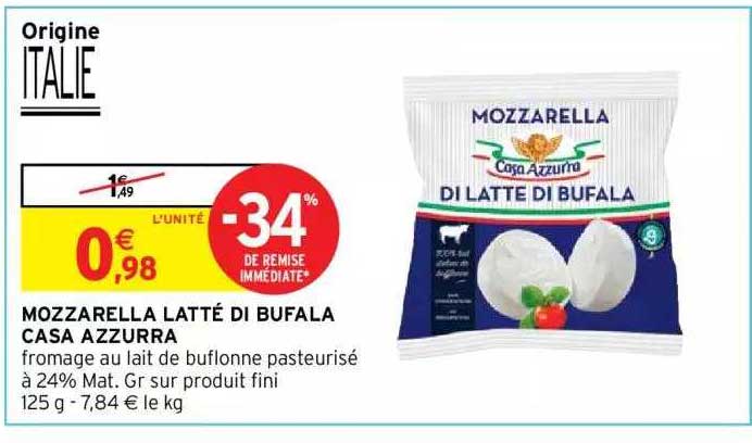 mozzarella latté de bufala casa azzurra