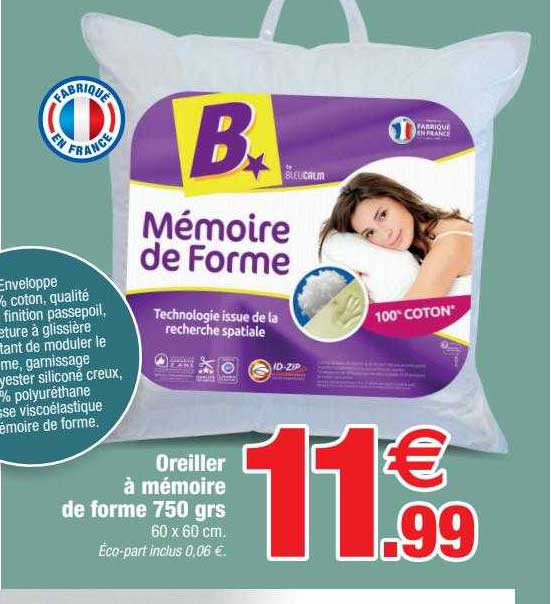 Oreiller à Mémoire De Forme 750 Grs