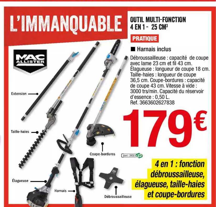 outil multi-fonction 4 en 1 - 25 cm3