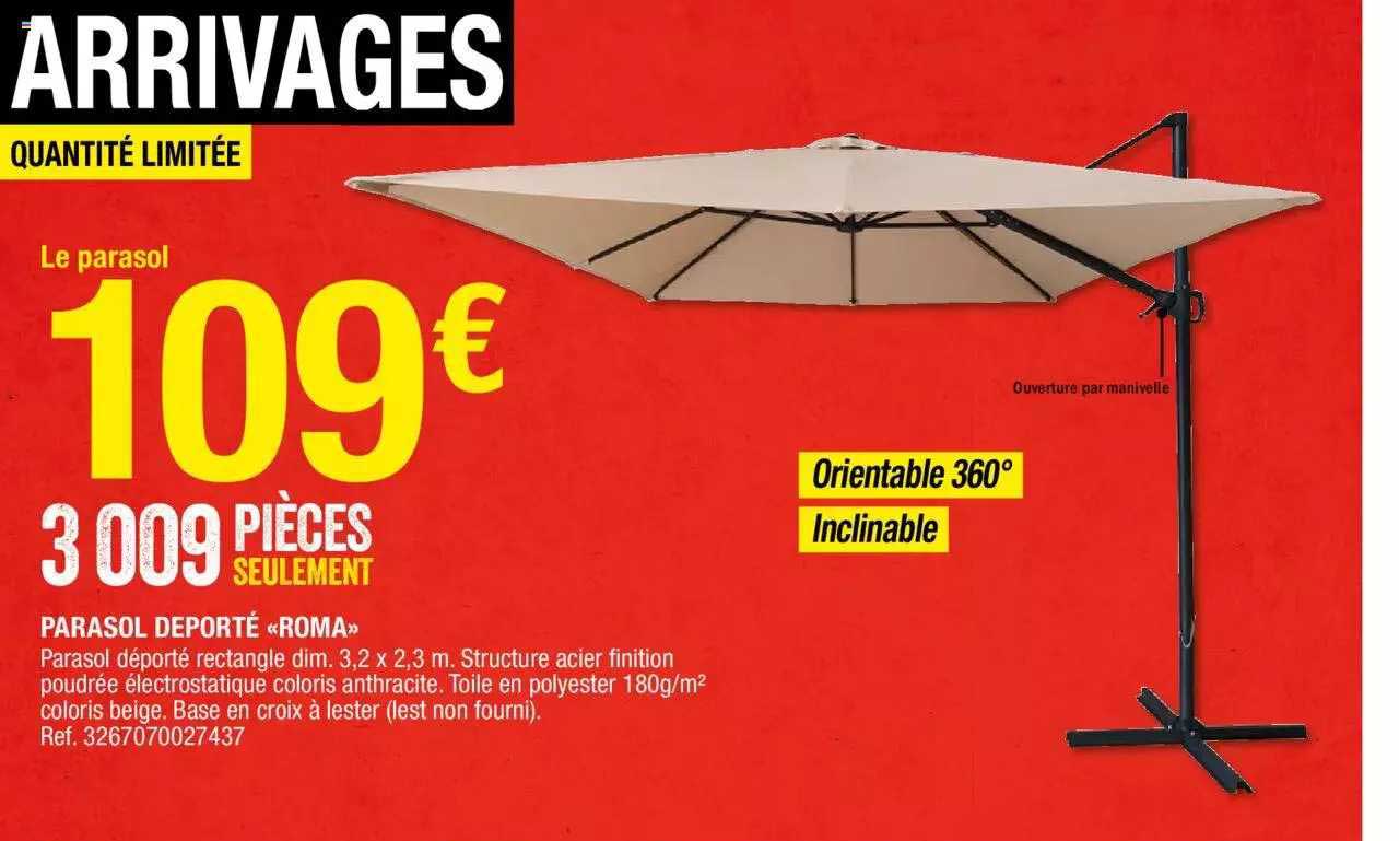 Parasol Déporté «roma»