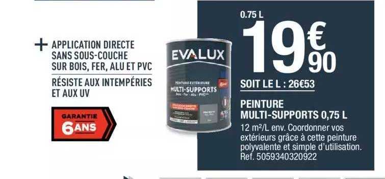 Peinture Multi-supports 0,75 L Evalux