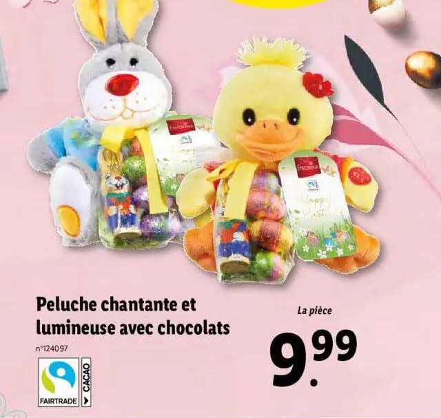 Peluche Chantante Et Lumineuse Avec Chocolats Favorina