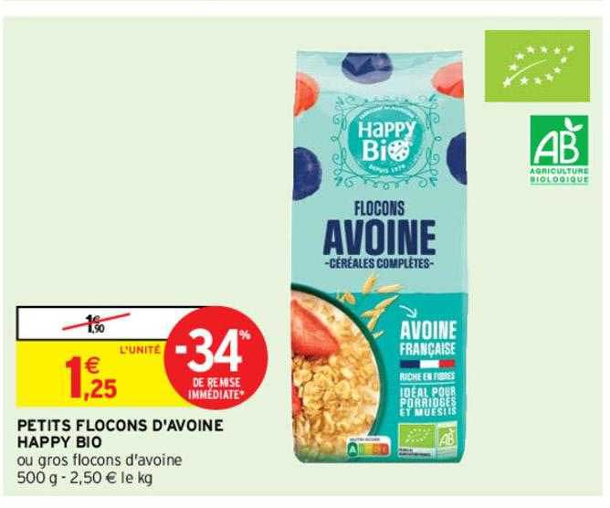 petits flocons d'avoine happy bio