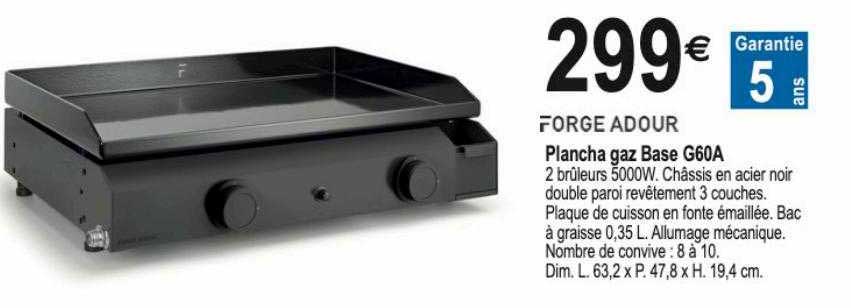 plancha gaz base g60a forge adour