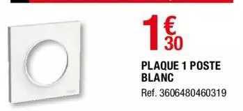 plaque 1 poste blanc
