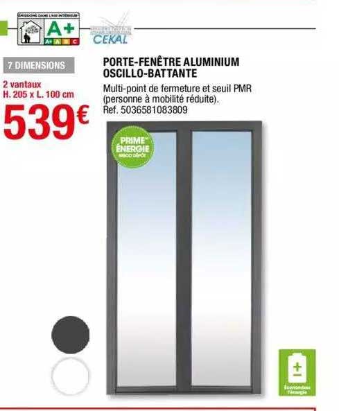 Porte-fenêtre Aluminium Oscillo-battante