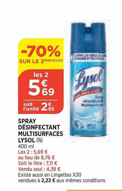 spray désinfectant multisurfaces lysol