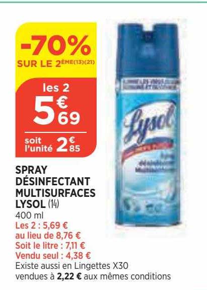 spray désinfectant multisurfaces lysol