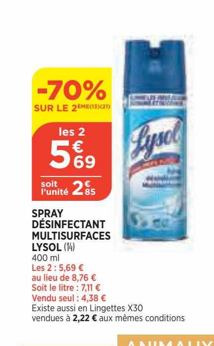 spray désinfectant multisurfaces lysol