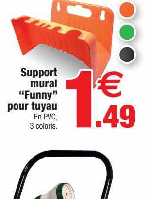 support mural "funny" pour tuyau