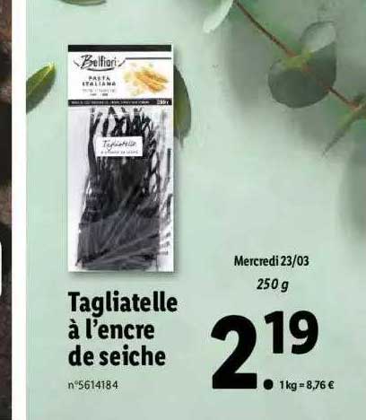 tagliatelle à l'encre de seiche belfiori