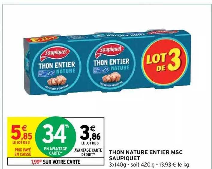 Thon Nature Entier Msc Saupiquet