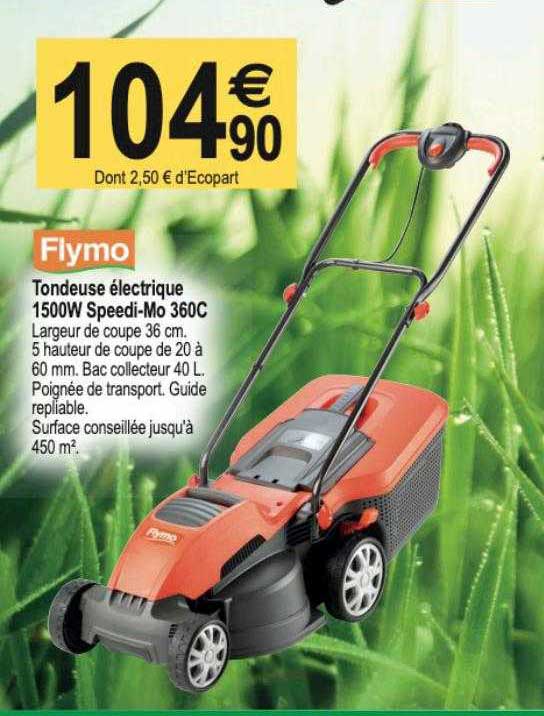 tondeuse électrique 1500w speedi-Mo 360c flymo