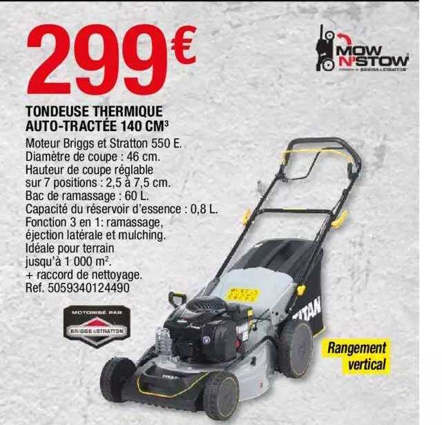 tondeuse thermique auto-tractée 140 cm3
