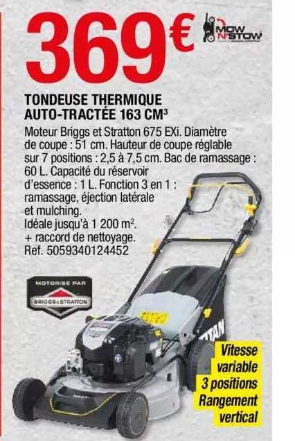 tondeuse thermique auto-tractée 163 cm3