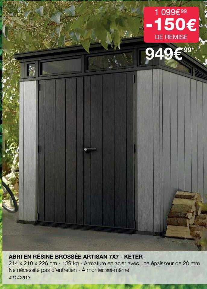 Abri En Résine Brossée Artisan 7x7 - Keter