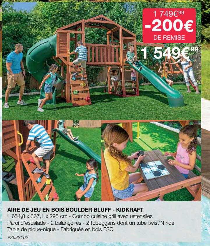 aire de jeu en bois boulder bluff - kidkraft