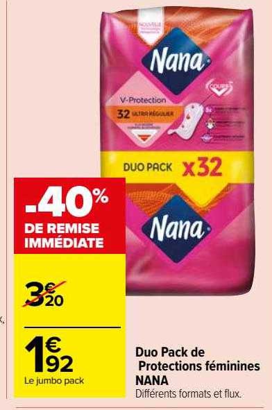 duo pack de protections féminines nana