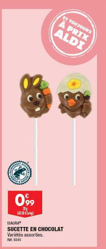sucette en chocolat isaura