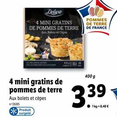 4 mini gratins de pommes de terre deluxe