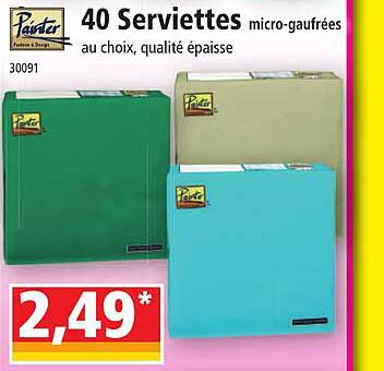 40 serviettes micro-gaufrées painter