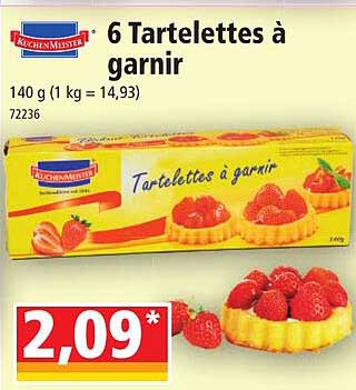 6 tartelettes à garnir