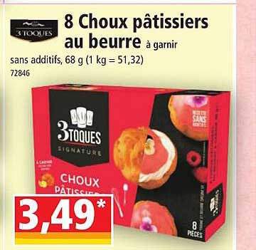 8 choux pâtissiers au beurre à garnir 3toques