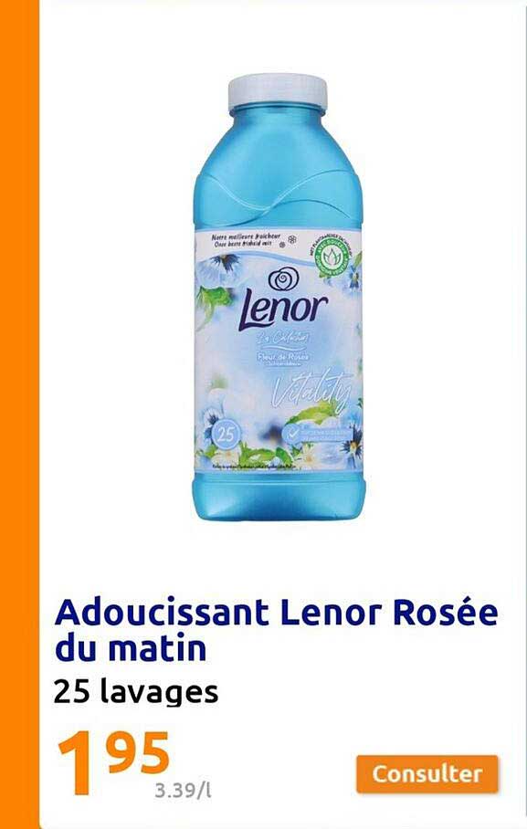 adoucissant lenor rosée du matin