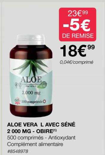 aloe vera l avec séné 2000 mg - obire