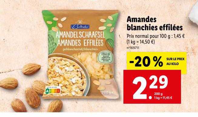 amandes blanchies effilées