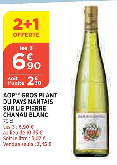 aop gros plant du pays nantais sur lie pierre chanau blanc