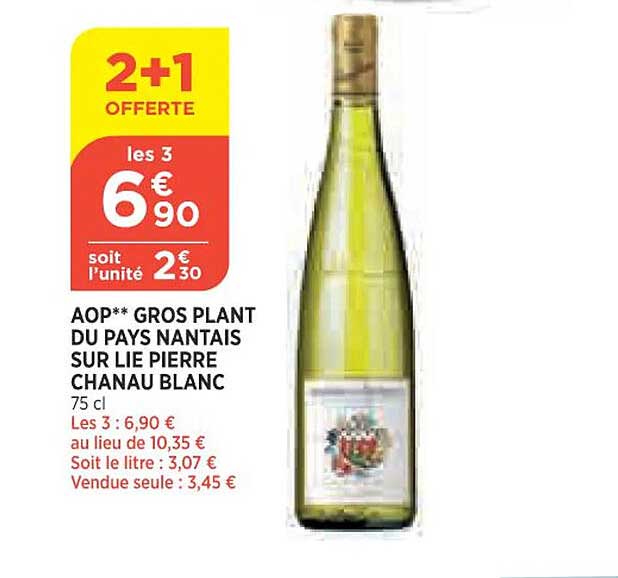 aop gros plant du pays nantais sur lie pierre chanau blanc