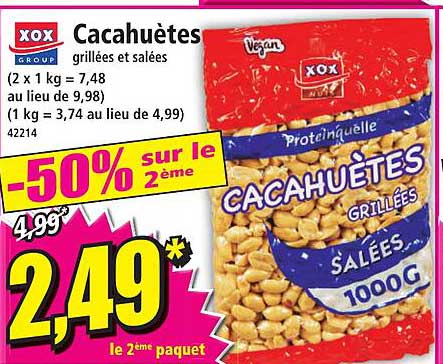 cacahuètes grillées et salées xox group