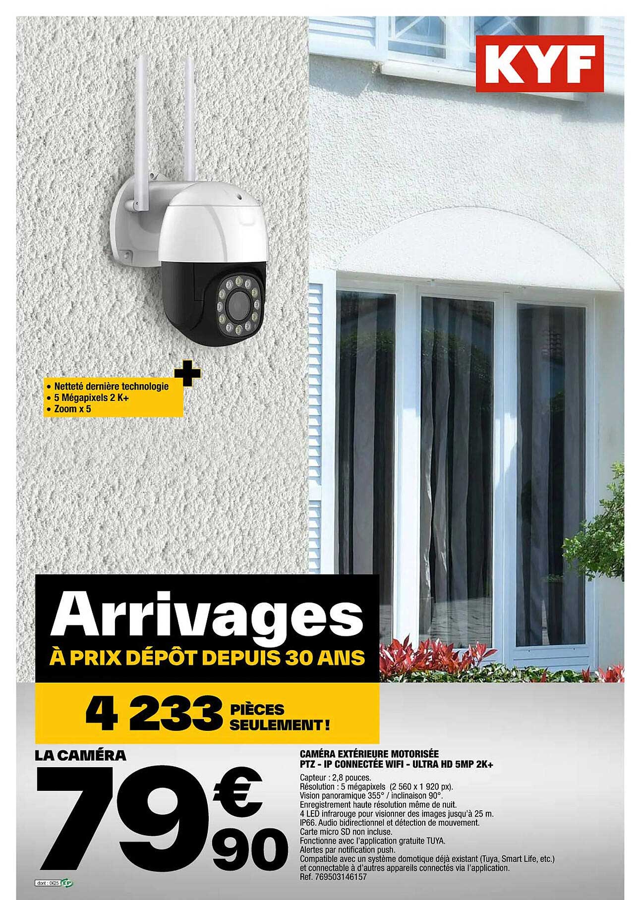 Caméra Extérieure Motorisée Ptz - Ip Connectée Wifi - Ultra Hd 5mp 2k+ Kyf