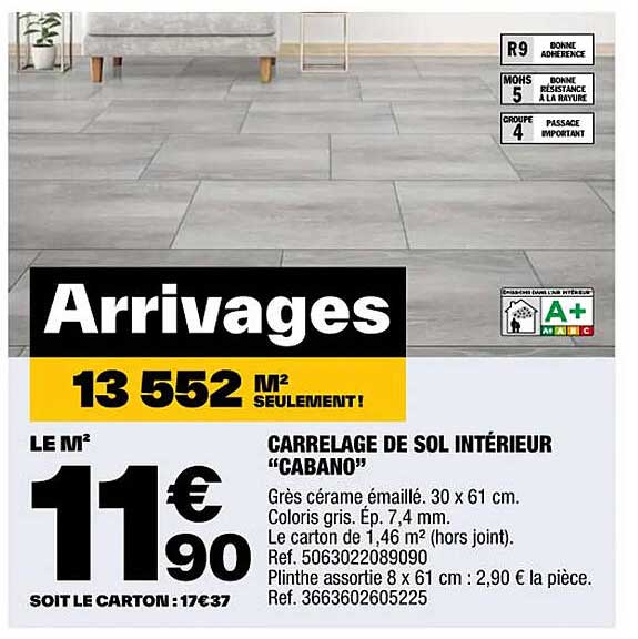 Carrelage De Sol Intérieur "cabano"