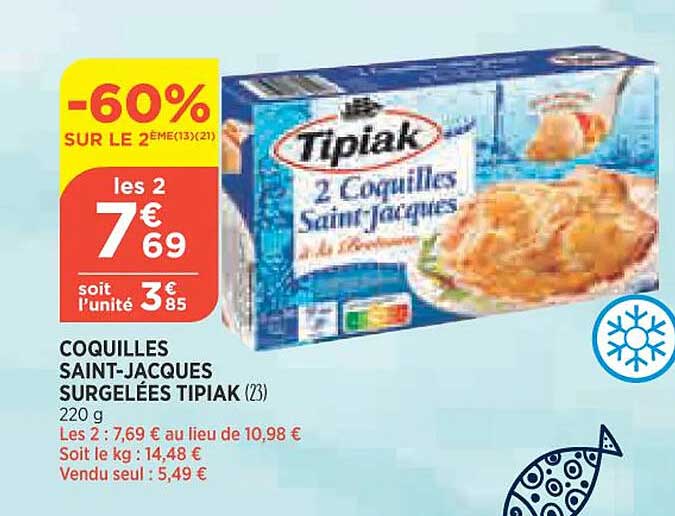 coquilles saint-jacques surgelées tipiak