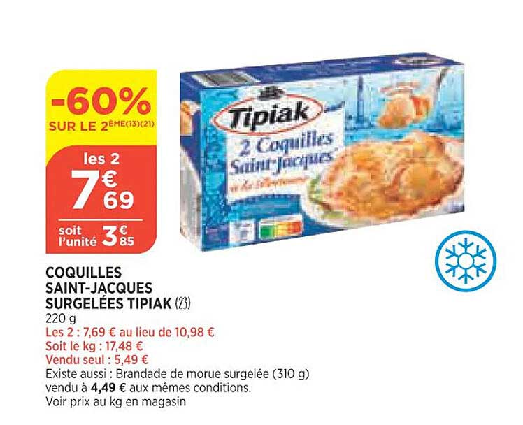 coquilles saint-jacques surgelées tipiak