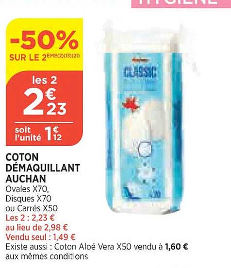 Coton Démaquillant Auchan