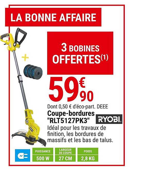 coupe-bordures "rlt5127pk3" ryobi