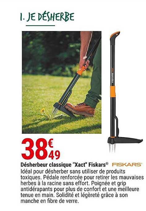 désherbeur classique "xact" fiskars