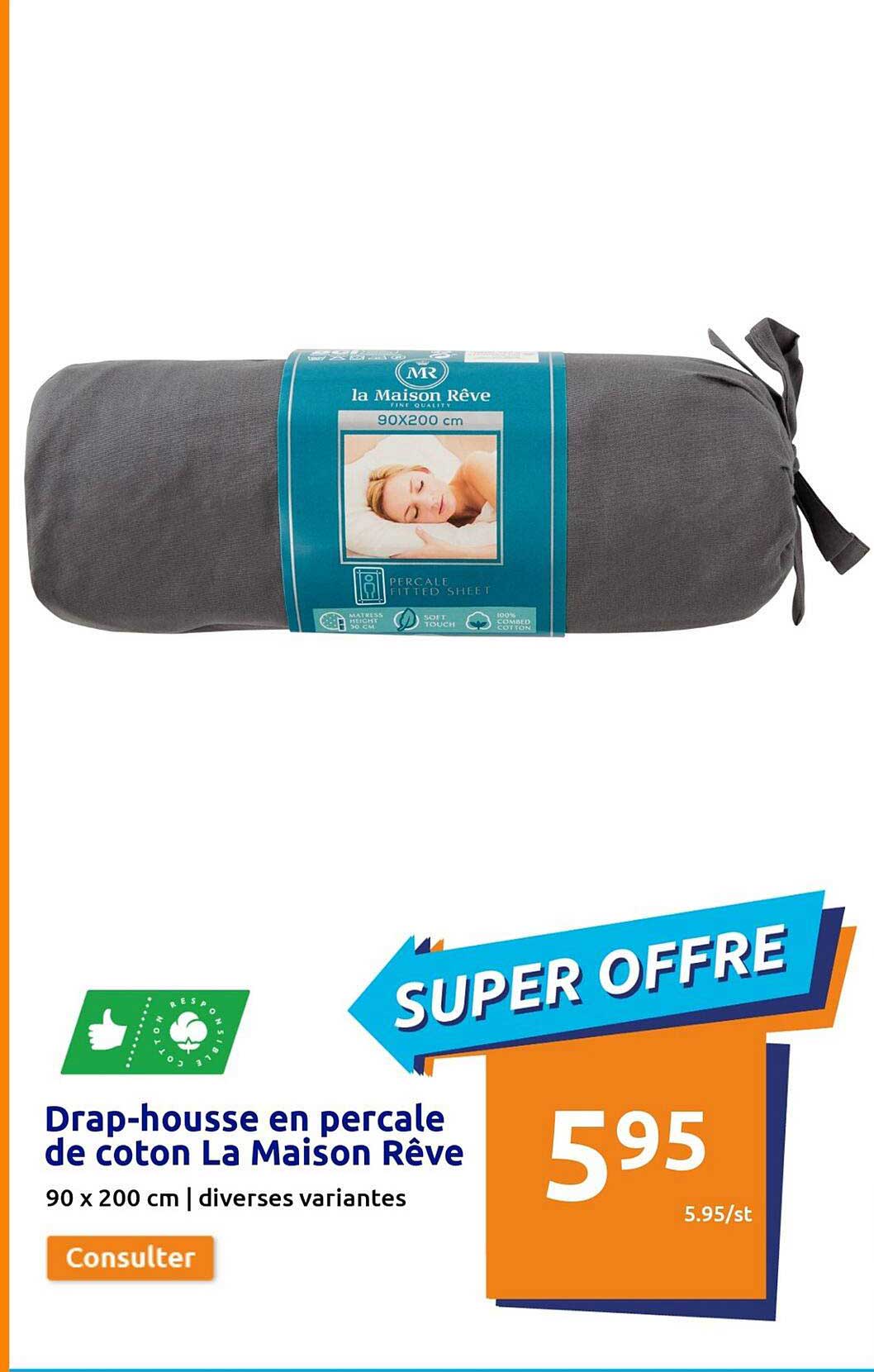 drap-housse en percale de coton la maison rêve