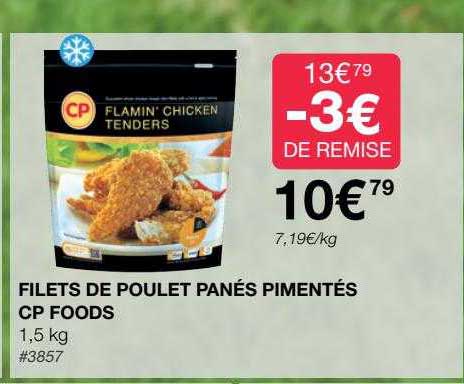 filets de poulet panés pimentés cp foods