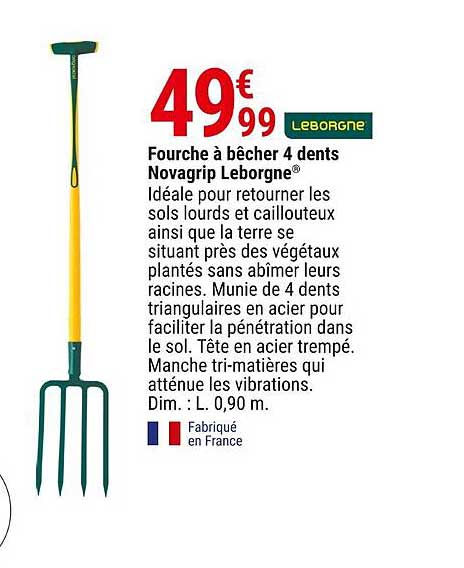 fourche à bêcher 4 dents novagrip leborgne