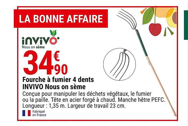 fourche à fumier 4 dents invivo nous on sème