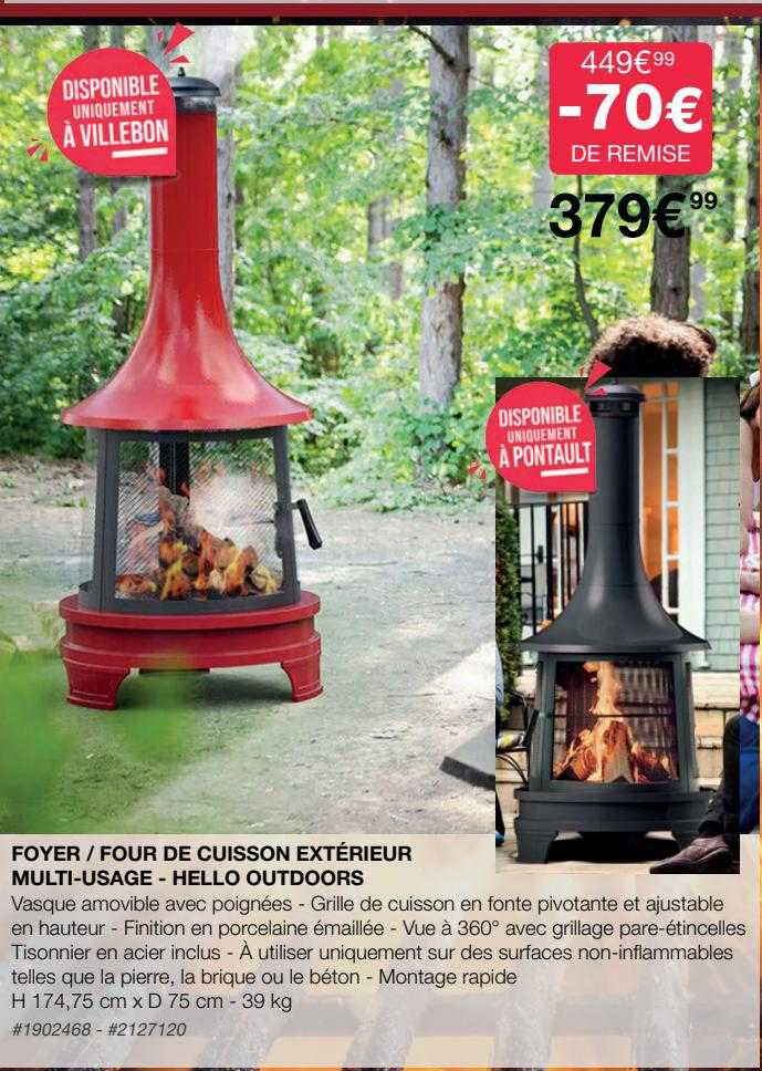 foyer-four de cuisson extérieur multi-usage - hello outdoors