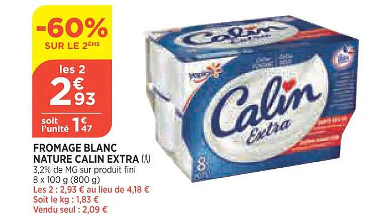 Fromage Blanc Nature Calin Extra