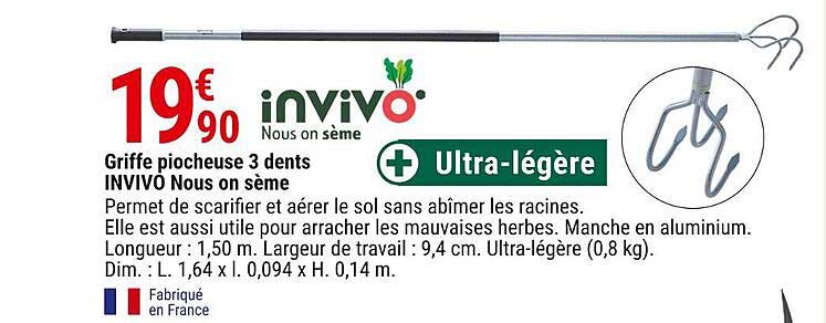 griffe piocheuse 3 dents invivo nous on sème