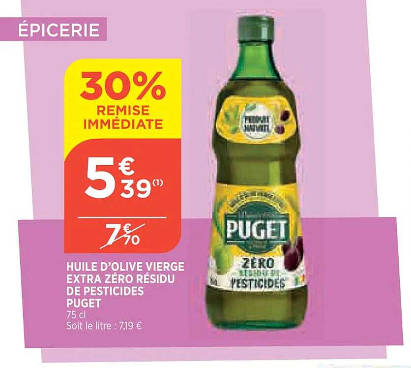 huile d'olive vierge extra zéro résidu de pesticides puget