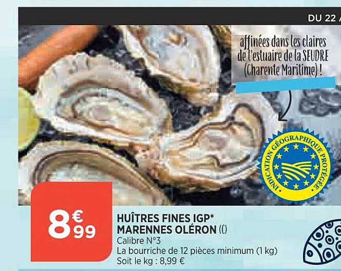 huitres fines igp marennes oléron