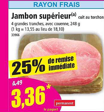 Jambon Supérieur Cuit Au Torchon